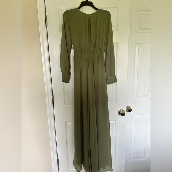 Baltic Born Dusty Olive Long Sleeve Maxi Dress Size Large - Picture 3 of 5